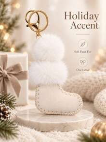 Autumn/Winter New Cute Fashion Personalized Pom Pom Christmas Sock Pendant Mini Boots Charm Fashion Versatile Keychain Designer Style Suitable For Girls Gift - Multicolor - View 6