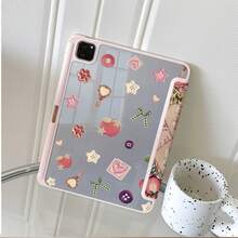 1pc Detachable Magnetic Split Retro Color Block Fruit Button Star Bow Print Double-Sided Tablet Protective Case, Foldable Stand, Multi-Angle Viewing, Suitable For Work And Entertainment, With Pen Slot, Compatible With IPad Pro 2024/Air M3/A16 2025, MatePad - Multicolor - View 9