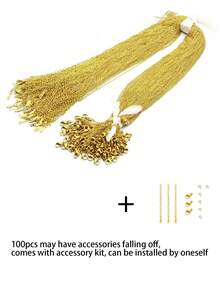 10-100pcs/set Stainless Steel O Chain & Flat Chain & Collar Chain Diy Jewelry Chain Accessories - Multicolor - View 9