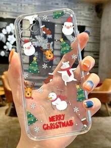 1pc Cute Merry Christmas Santa Reindeer Snowman Print Phone Case,Compatible With IPhone 18 Pro Max 17 Pro Max 16 Pro Max 15 Pro Max 14 Pro Max & 11/12/13/14/15/16/17/18 Pro/Plus - Multicolor - View 2