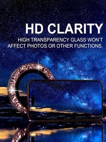 3Pcs GlitterCamera Lens Protector Compatible With Iphone 18 Pro/18 Pro Max , Individual Metal Cover Film, Case Friendly, Shatterproof HD Tempered Glass Camera Screen Protector-Burgundy - Burgundy - View 5