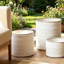 Giỏ vải may tay phong cách Bohemian đựng chậu hoa, giỏ đựng đồ giặt, thùng đựng đồ chơi, giỏ đựng quần áo, giỏ đựng chăn ga gối đệm - Xem 6