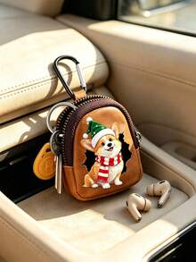 Dog Print Mini Wallet, Zipper Coin Wallet, Car Key Bag, Headphone Storage Bag, Birthday Gift, Valentine's Day, Couple - Multicolor - View 11