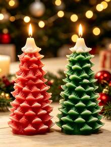 1pc Creative Christmas Tree Shaped Scented Candle, Christmas Decoration, Holiday Decor Gift, Suitable As Christmas Gift For Family And Friends - Multiple Styles - View 7