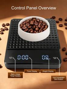 SEAGO LED Smart Pour-Over Coffee Electronic Scale, TYPE-C Fast Charging. Dual Display For Timer And Weight, Four-Corner Anti-Slip Pads, Stable And Non-Slip. 3kg Capacity, 0.1g Precision, Suitable For Pour-Over Coffee, Kitchen Baking, Ingredient Weighing, Multi-Function Food Kitchen Scale - Multicolor - View 6