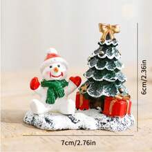 1pc Christmas Resin Snowman Old Man Decoration, Home Desktop Ornament, Creative Christmas Atmosphere Decor - Multicolor - View 7