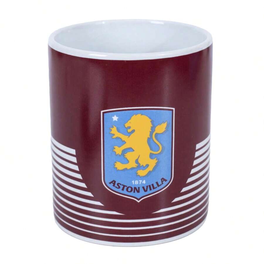 Aston Villa FC Line Mug - Claret/Sky Blue/Yellow - View 1
