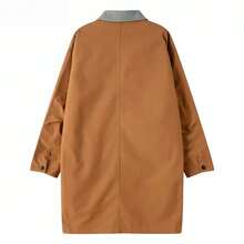 Timberland Jaket Windbreaker Kasual Pria Model Baru untuk Aktivitas Luar Ruangan, Kerah Lipat, Panjang Sedang - Mocha Brown - View 5