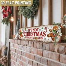 Papan Logam 2D Datar, 1 buah, Gaya Vintage "Bukan Natal, Tidak Ada Kue", Desain Kue Natal, Dapur, Restoran, Ruang Tamu, Dekorasi Dinding Toko Kue, Papan Dekoratif Liburan (Gaya Acak) - A - View 7