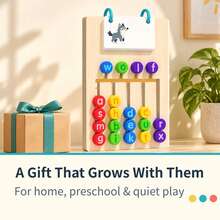Wooden Spelling & Color Matching Board, Montessori Alphabet Word Building Toy With Flip Cards, Preschool Learning Gift - Multicolor - View 11