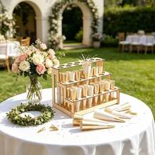 1 Set Wooden Ice Cream & Dessert Display Rack, 3-Tier Dessert Tabletop Stand, Suitable For Wedding, Spring Party - Multicolor - View 6