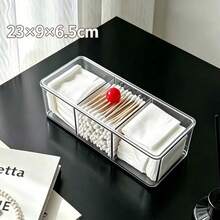 1pc Multi-Functional Desktop Cosmetic Storage Box, Colorful Ball Convenient Opening Handle, Thickened High-Transparency Dust-Proof Design, Freely Stackable Combination, Home Vanity Storage For Cotton Pads, Cotton Swabs, Lipsticks, Makeup Tools, Neat Storage Organizer - View 13