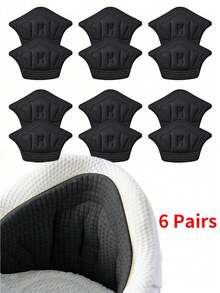 6 Pairs/Set, Heel Pads To Prevent Blisters And Adjust Shoe Size, Trimmable Heel Cushions Suitable For Casual Shoes And Sports Shoes - 6 Pairs Of Black - View 2
