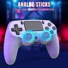 White P4/PC Wireless Controller, Multi-Touch Panel + Six-Axis Gyroscope, Turbo Burst Function, Four-Zone Vibration, 600mAh Battery, 2-Hour Charging For 7-9 Hours Of Play, 3.5mm Headphone Jack, ABS White, Great For Fighting Game Enthusiasts/PC Gamers - View 8