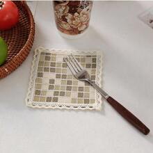 10入聚酯纖維可重複使用杯墊 10*10cm/3.9*3.9inch 波希米亞時尚款，適合咖啡、茶、野餐、露營、RV旅行，入厝禮、生日禮、節日禮物，廚房桌面保護墊 - 土黃色 - 查看 1