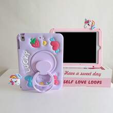 Lolla 1pc (Pen Not Included) 360 Rotating Stand Unicorn Design Protective Case Compatible With Ipad 7/8/9 Tablet Shell 2022 Apple Air 5/4/3 9th Gen 10.2 Silicone Pro 11 Full Coverage 2024 Mini 5 New Air 6/ A7/8/9 PLUS/11 - Multicolor - View 6