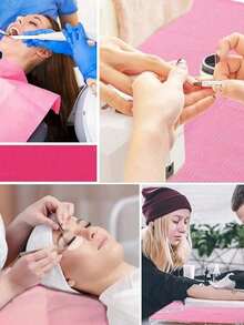 Disposable Pink/Blue Nail Table Mat, Three-Layer Waterproof Foldable Cleaning Pad, Tablecloth, Nail Napkin, Multi-Functional Beauty Tattoo Dental Cleaning Cloth, Waterproof Tablecloth, Nail Tools - Multicolor - View 10