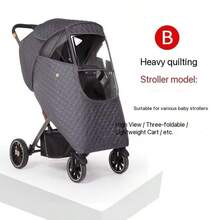 Baby Stroller Winter Snow & Rain Cover, Windproof & Warm Stroller Rain Cover, 3-Layer Thickened Protection Against Cold Air, Essential For Newborn Boys - Multicolor - View 5