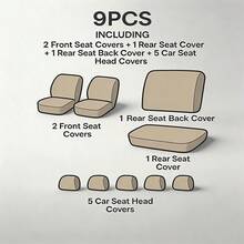 Car Seat Covers Full Coverage All Season Universal, Personalized Printed Seat Cushions, 5-Seater, Wear-Resistant, Multi-Color Options, Sedan SUV Universal, Seat Protector - 9-piece Press Set - View 11