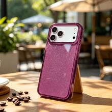 Shiny Transparent Phone Case Compatible With Apple 18 Pro Max 17 Pro Max, Cherry Red, Light Blue, Luxury Glitter Starry Sky Pattern, Unisex - Starry Sky - Cherry Red Single Case - View 12