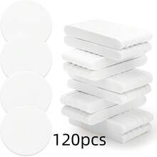 120P White Compressed Facial Sponges, Cleansing Estheticians Sponge - White - View 12