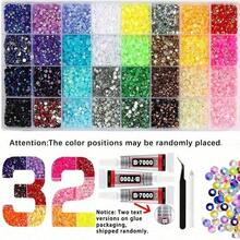 15/28/30/32/40/42/60 Colors Resin Rhinestone Set; DIY Handmade Material Set, Shiny Transparent Flat Back Rhinestones, Suitable For DIY Clothing Rhinestone Decoration, Jewelry Handmade Crafting, Diamond Painting And Other DIY Handmade Creations - Multicolor - View 6