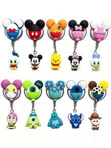 1/2/4/10入 Disney 可伸縮卡通識別證捲軸夾，可愛角色 ID 識別證套，適合護理師、教師與辦公室職員 - Y - 查看 1