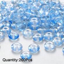 200pcs 3*6mm Colorful Transparent Glass Beads Spacer Beads DIY Jewelry Making Accessories For Necklace Bracelet Pendant Loose Beads - Transparent Abacus Glass Beads - View 10