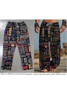 Men's Straight Leg Pants, European And American 3D Print Multi-Functional Casual Pants, Sweatpants, Loose Retro Drop-Crotch Pants - Multicolor - View 7