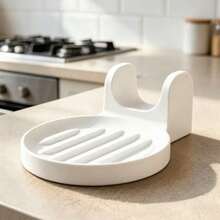 1pc Kitchen Utensil Rest, Round Drainable Spoon Holder With Dual Curved Ear Support, Collects Excess Soup Liquid, Countertop Cookware Organizer For Home Cooking, Ideal Housewarming Gift - Multicolor - View 10