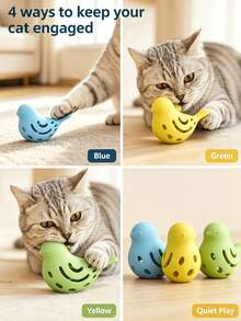 3pcs/1pc Interactive Bird-Shaped Cat Toy, Suitable For Cats And Kittens, Durable Chewable Teeth Cleaning, With Wiggling Motion, Relieves Anxiety And Boredom, Indoor Play Stimulates Hunting Instinct, Suitable For All Cat Breeds - Multicolor - View 10