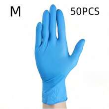 Blue Nitrile Disposable Protective Gloves, High Elasticity, Snug Fit, Powder-Free Design, Lightweight, Soft And Comfortable, Hand Isolation Gloves For Nail Salon And Beauty Operations, Multiple Sizes Available, Makeup Accessories, 100/50/2pcs - Blue - View 16
