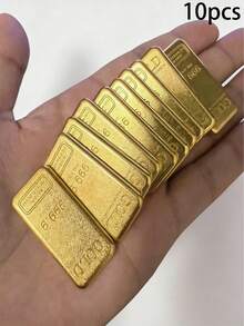 Mini Fake Gold Bar Set, Realistic Gold Ingot Decor, Photography Prop, Mini Model, Miniature - Multicolor - View 14