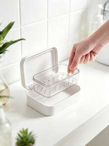 1/2/3/6pcs Set With Lid Quick-Dry Soap Box, Thickened Non-Slip Bathroom Soap Storage, Detachable Shower Caddy, Suitable For Home, Dorm, Outdoor Summer Travel, Green Decoration, Mother's Day And Father's Day Essential, Holiday Back To School Gift, Random Colors - Multicolor - View 12