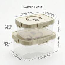 Multi-Functional Transparent Plastic Compartment Food Storage Box, Refrigerator Multi Grids Sealed Fresh-Keeping Box With Cover, Large Capacity Reusable Vegetables FruitsIngredient Container, Microwave Heatable, Kitchen Food Storage And Organization - Multicolor - View 18