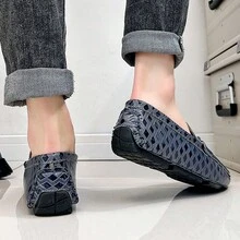Fashionable Men's Loafers, Rubber Outsole, Non-Slip, Slip-On, Suitable For Weddings, Parties And Other Occasions, Men's Loafers - Dark Blue - View 4