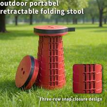1pc Utdoor Collapsible Telescopic Stool | 45cm Max Height Portab - Multicolor - View 9