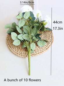 1pc 10 Stems Artificial Silk Rose Bouquet, Suitable For Home, Office, Party Decor And Wedding Decoration - White - View 4