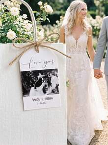 Customizable Photo Gift Tags With Jute Twine, Suitable For Wedding Favors, Bridal Shower, Anniversary, Party Decor And Holiday Gift Wrapping - Multicolor - View 8