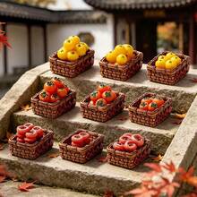 1pc Creative Miniature Realistic Persimmon Food Toy DIY Decoration Accessory Dollhouse Landscape Mini Ornament - A - View 2