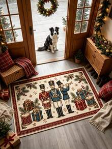 1pc Christmas Nutcracker Band Floor Mat, Kitchen Rug, Kitchen Mat, Door Mat, Runner Rug, Area Rug, Christmas Carpet - Multicolor - View 2