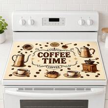 1pc Vintage Coffee Time Print Kitchen Dish Drying Mat, Coffee Pot Coffee Cup Coffee Bean Grinder Pattern Table Mat, COFFEE TIME Text Coffee Machine Countertop Mat, Home Kitchen Dining Room Coffee Bar Desktop Decor - Multicolor - View 5