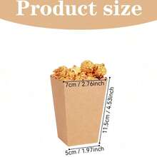 4.52 Inch Cardboard Goodie Boxes, Movie Night Popcorn Bags, Kraft Packaging Containers, Perfect For Home Date Nights And Birthday Party Favors - Apricot - View 3