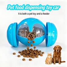 Pet Wobble Feeder Ball, Dog Educational Slow Feeder Toy, Durable Bite-Resistant Treat Dispenser, Non-Electric Universal Pet Wobble Feeder Ball - Baby Blue - View 2