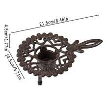 1pc Vintage Cast Iron Teapot Warmer, Hollow Scroll Pattern, Portable Metal Stove Rack, Suitable For Coffee Pots And Small Kitchen Utensils, Desktop Candle Heating Stand, Heat-Resistant Hot Plate Rack, Home Kitchen Decor, Suitable For Dining Table Countertop - View 15
