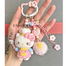Hasbro 1PC Hello Kitty Novel Mobile Phone Pendant, Keychain Or Bag Decoration, Cute, Practical And Fashionable Small Decoration - One Size - View 3