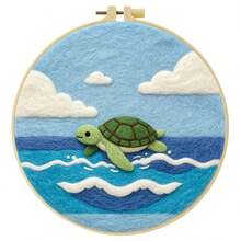 20x20cm/7.9x7.9 Inch DIY Needle Felting Starter Kit,Wool Felt,Marine Animals Theme Includes Instruction Manual,Embroidery Frame,Stamping Needle,Foam Padding,Wool And Felt,Handicraft Embroidery For Home Decoration,Suitable Gift For Special Occasions - Marine Animals Theme - View 13
