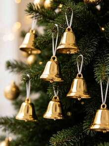 21pcs/Set Gold Bell Decorations, For Tabletop Centerpiece Decor, Small Wedding Tabletop Decor Bells - A - View 3