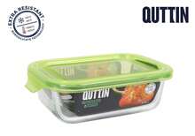 KIWI QUTTIN | Green Rectangular Glass Airtight Container, 375 Ml Capacity, 100% Leakproof Lid, Oven And Microwave Suitable Without Lid - 375 Ml Rectangular - View 7