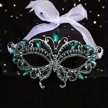 Butterfly Rhinestone Women's Masquerade Mask, Crystal Eye Mask With Ribbon, Wedding Ball Halloween Carnival Cosplay Party Costume Accessory - Mask - View 9